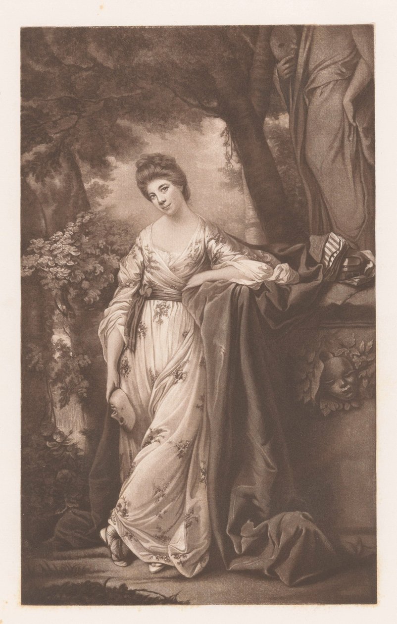 Portret af Frances Abington-Barton som Thalia af James Watson (prentmaker)
