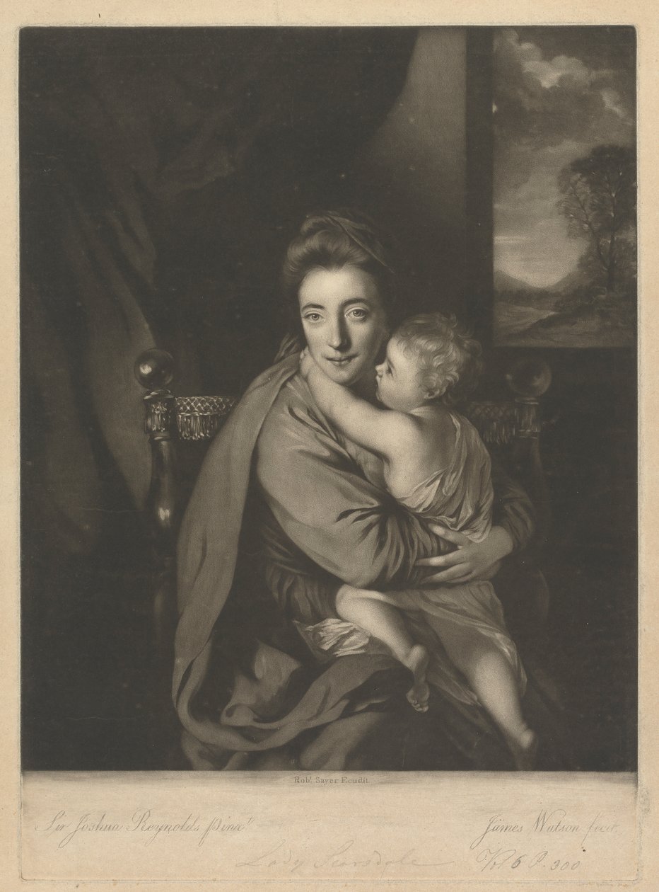 Caroline Curzon (født Colyear), Lady Scarsdale og hendes søn, ærede John Curzon af James Watson