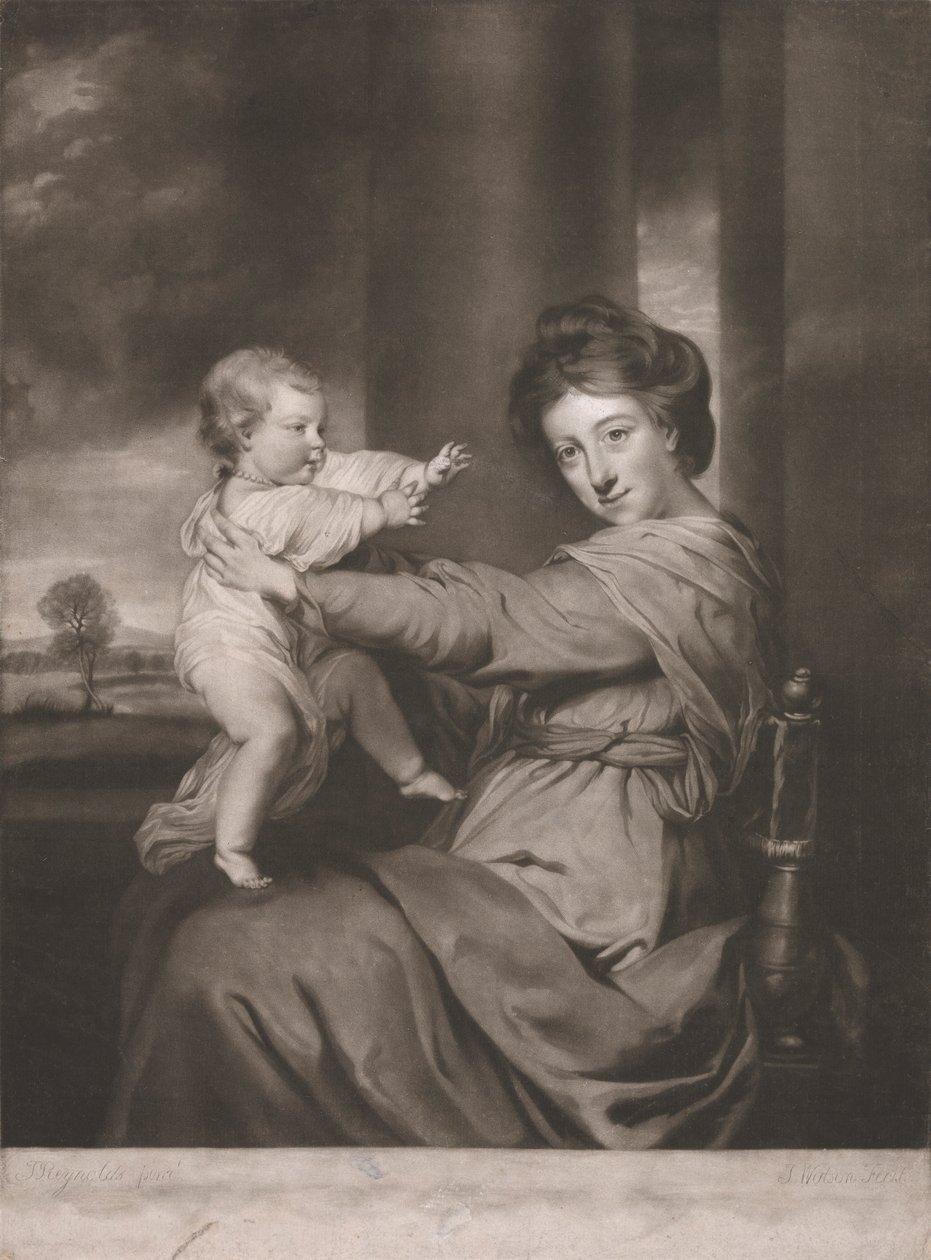 Caroline hertuginde af Marlborough med Lady Caroline Spencer hendes datter af James Watson
