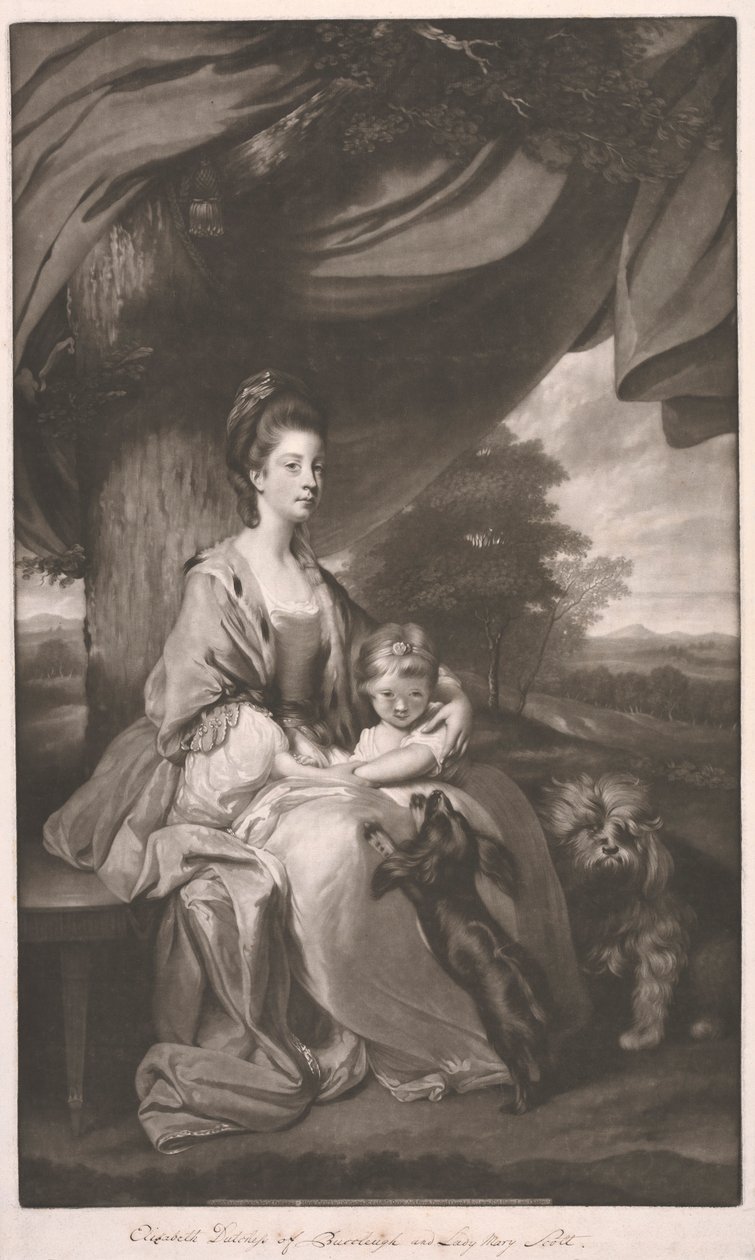 Hertuginde af Buccleuch med sin datter, Lady Mary Scott af James Watson