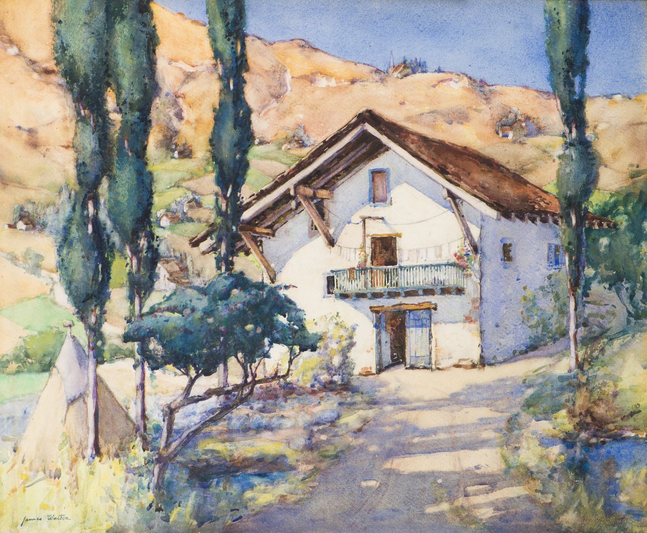 Fuenebri, Nordspanien, 20. århundrede (akvarel) af James Watson