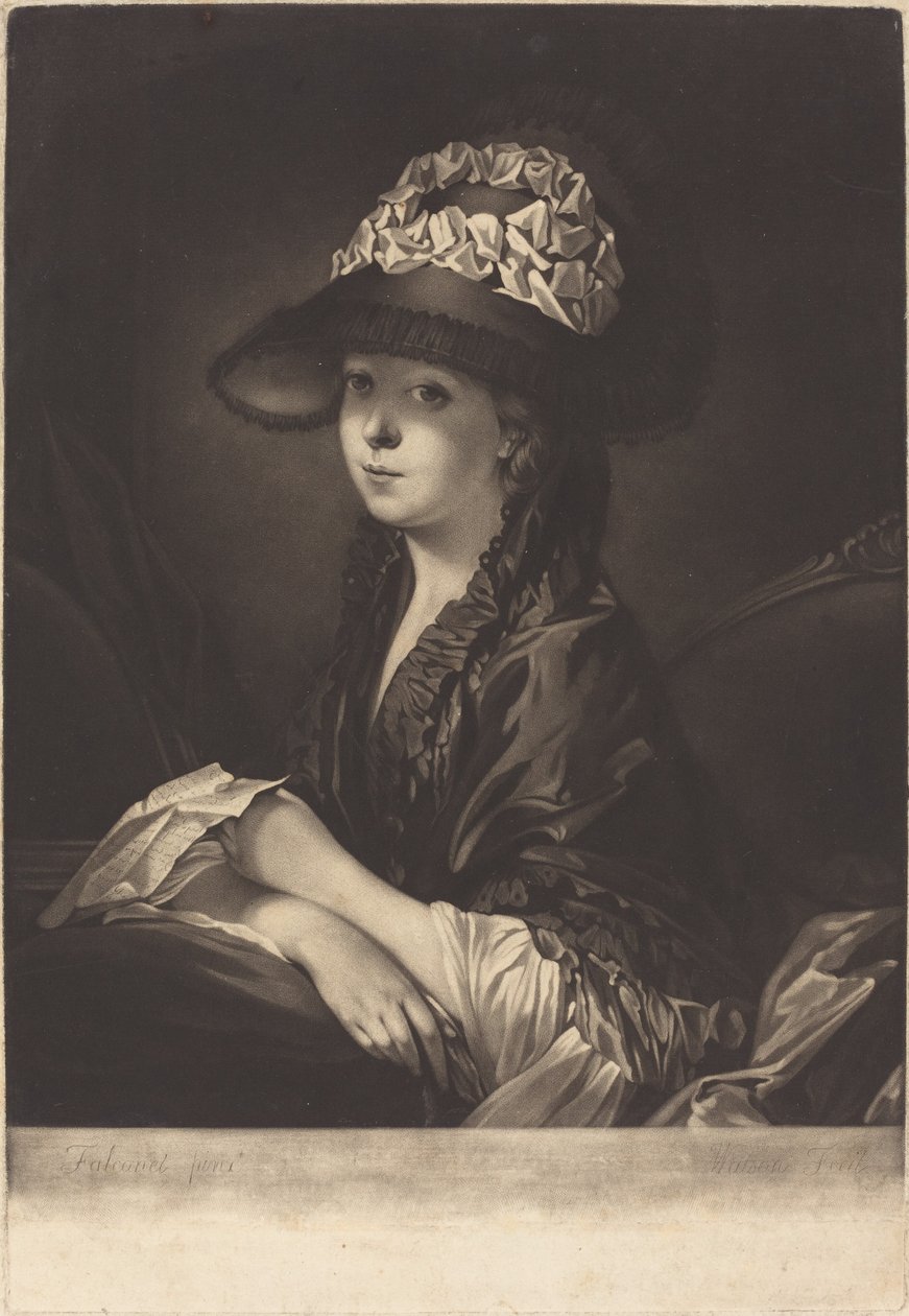 Lucinda, Miss Moore af James Watson after Pierre Etienne Falconet