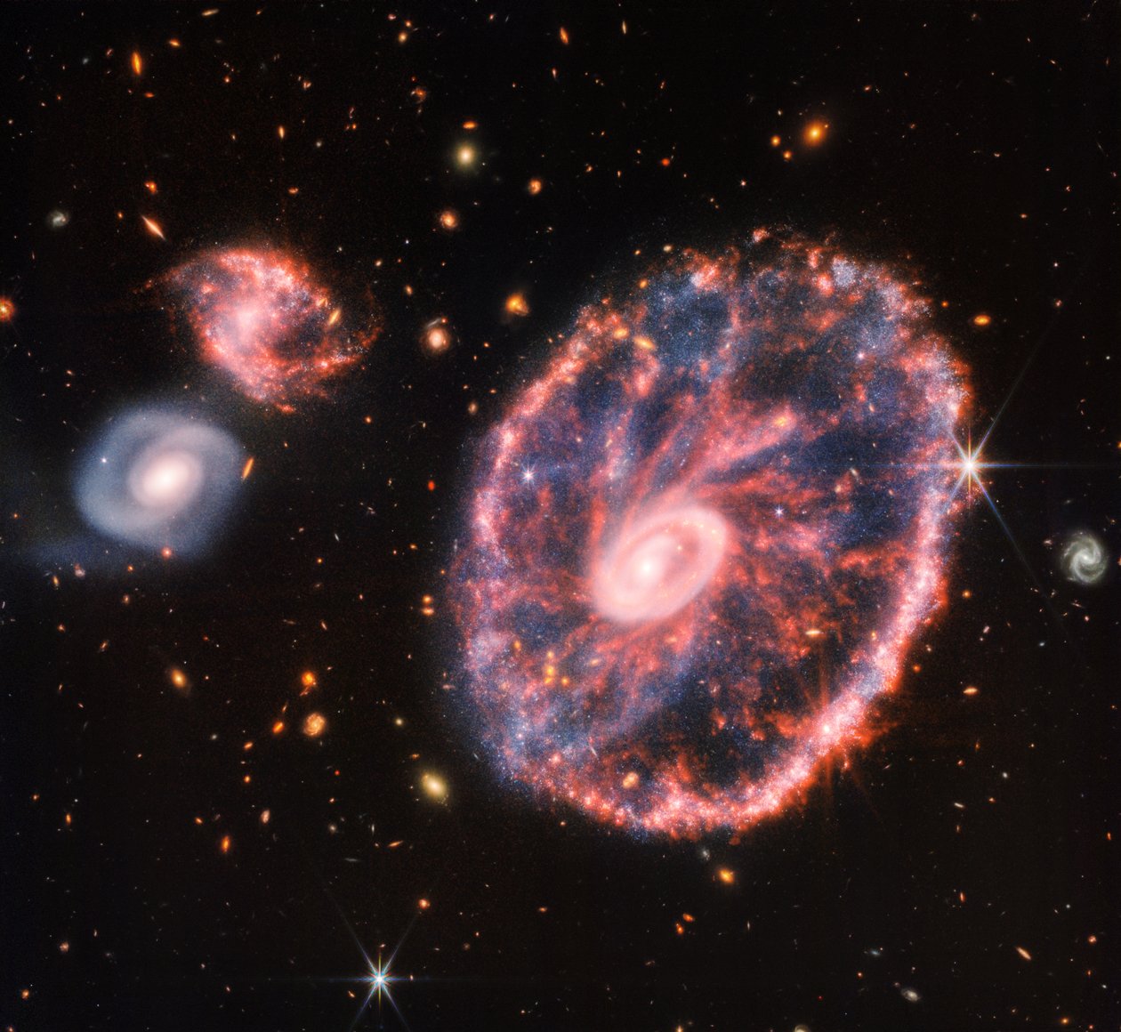 Cartwheel Galaxy (NIRCam og MIRI Composite Image) af James Webb Space Telescope (NASA)
