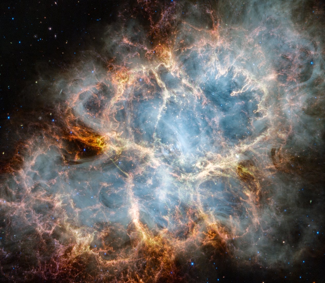 Krabbetåge (NIRCam og MIRI-billede) af James Webb Space Telescope (NASA)