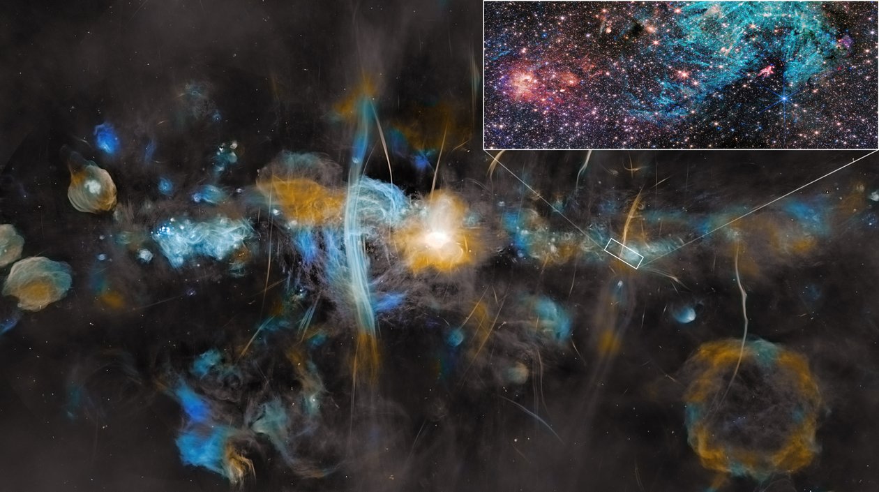 Mælkevejens centrum (MeerKAT og Webb) af James Webb Space Telescope (NASA)