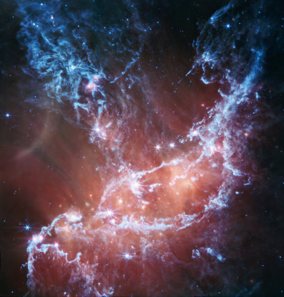 NGC 346 (MIRI-billede) af James Webb Space Telescope (NASA)