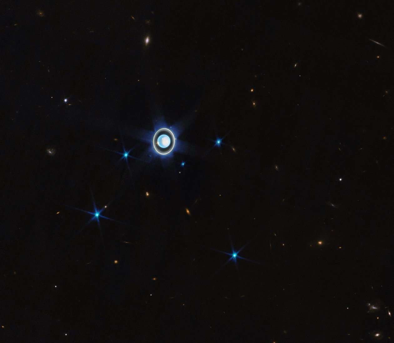 Uranus (NIRCam Compass Image) Uannoteret af James Webb Space Telescope (NASA)