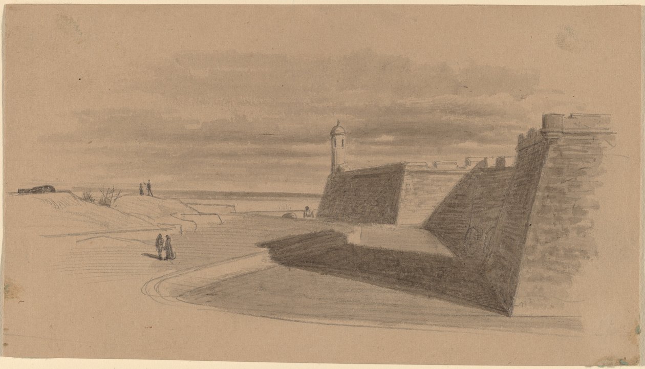 Moat ved Fort Marion, Florida af James Wells Champney