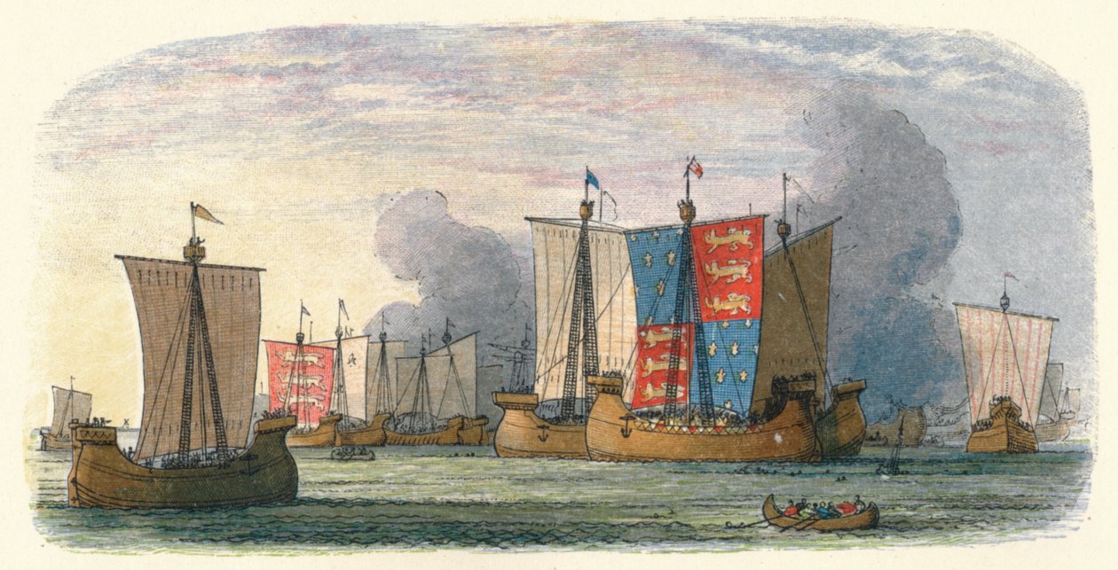 Slaget ved Sluys, 24. juni 1340 1864 af James William Edmund Doyle