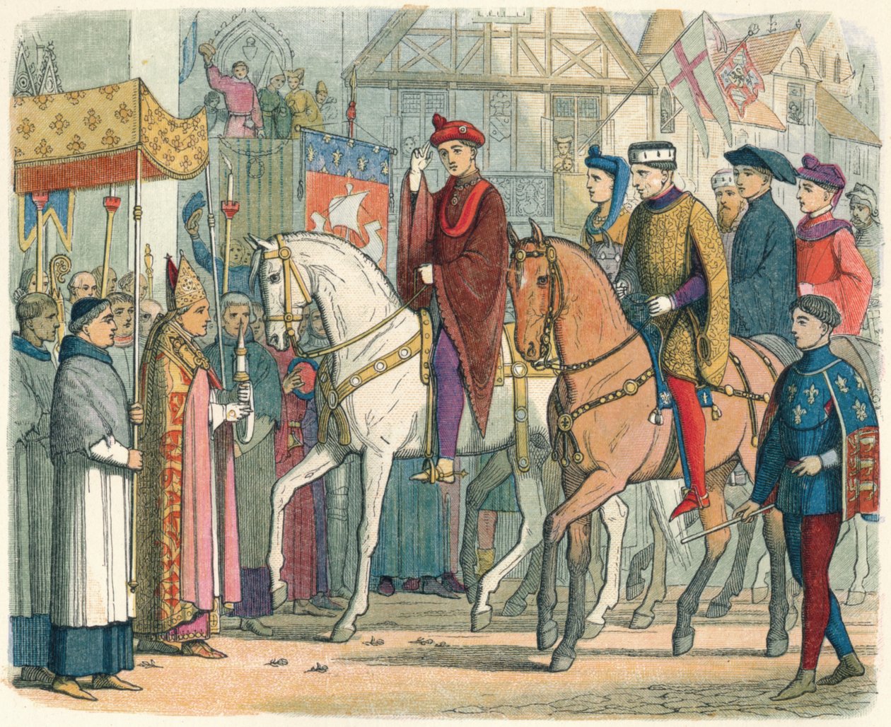Charles og Henry blev hilst velkommen af præsteskabet, 1420 1864 af James William Edmund Doyle