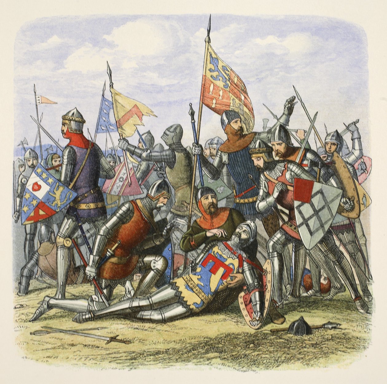 Hotspurs død, Sir Henry Percy, fra A Chronicle of England BC 55 til AD 1485, pub. London, 1863 af James William Edmund Doyle