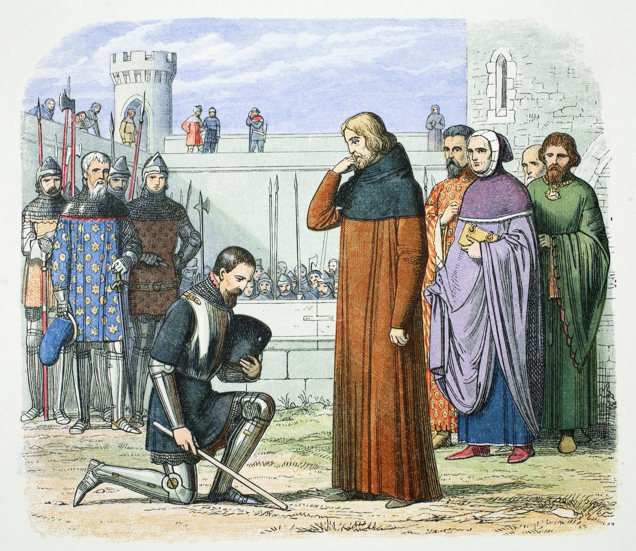Henry Bolingbroke kræver tronen af Richard II af England, Flint, Wales, 1399 1864. af James William Edmund Doyle