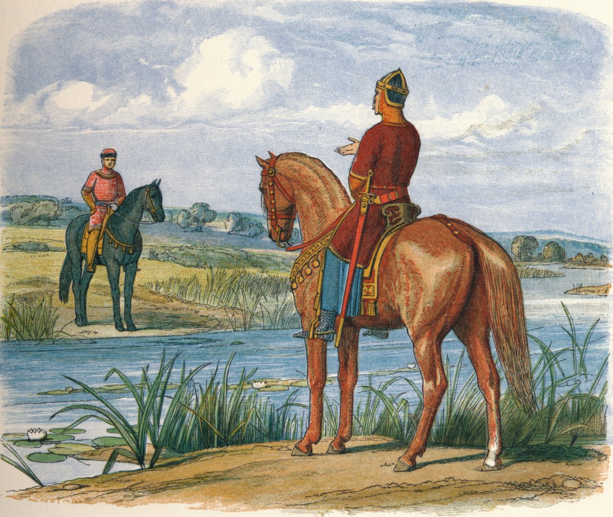 Henry og Stephen konfererer over Themsen, 1153 1864 af James William Edmund Doyle