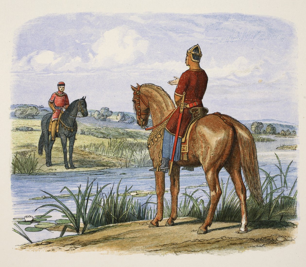 Henry og Stephen konfererer over Themsen, fra A Chronicle of England BC 55 til AD 1485, pub. London, 1863 af James William Edmund Doyle