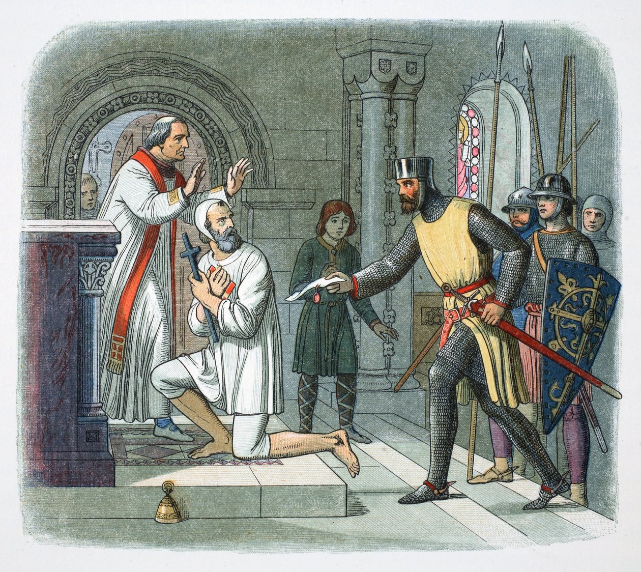 Hubert de Burgh taget fra helligdommen i Boisars, Frankrig, 1232 1864 af James William Edmund Doyle