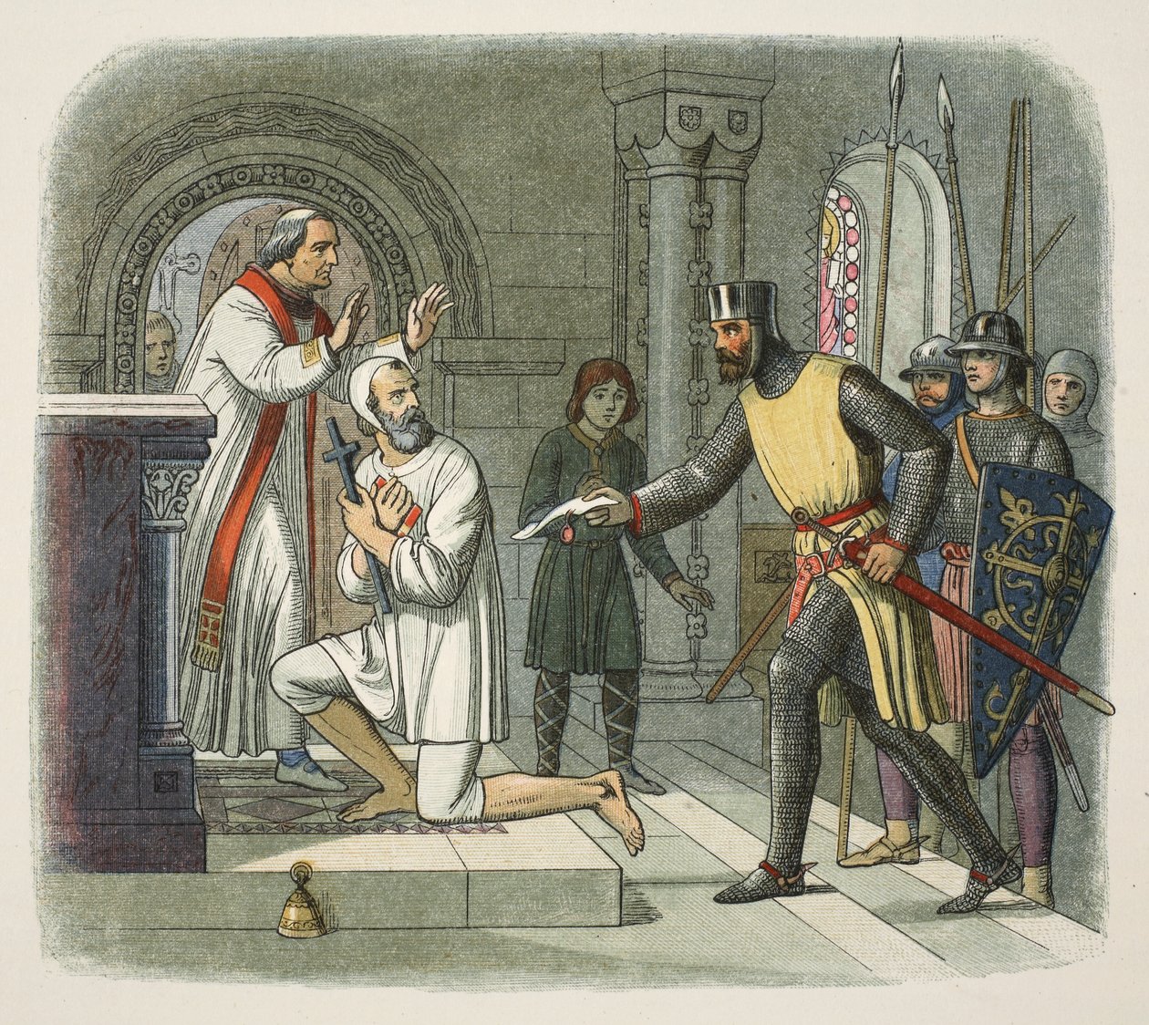 Hubert taget fra helligdommen i Boisars, 1232, fra A Chronicle of England BC 55 til AD 1485, pub. London, 1863 af James William Edmund Doyle