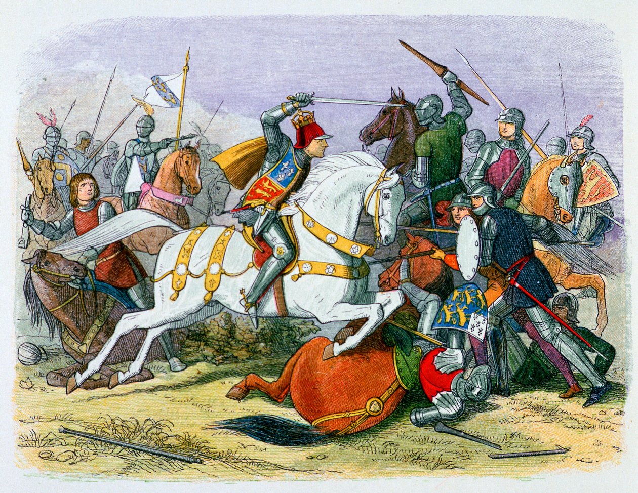 Illustration af Richard III ved slaget ved Bosworth, 1800-tallet af James William Edmund Doyle