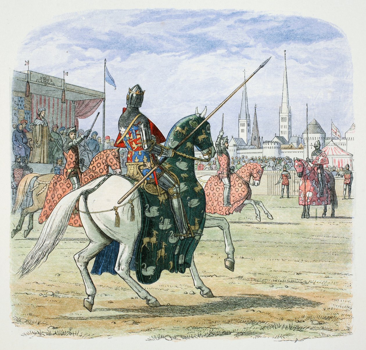 Kong Richard II stopper duellen mellem hertugerne af Hereford og Norfolk, 1398 1864 af James William Edmund Doyle