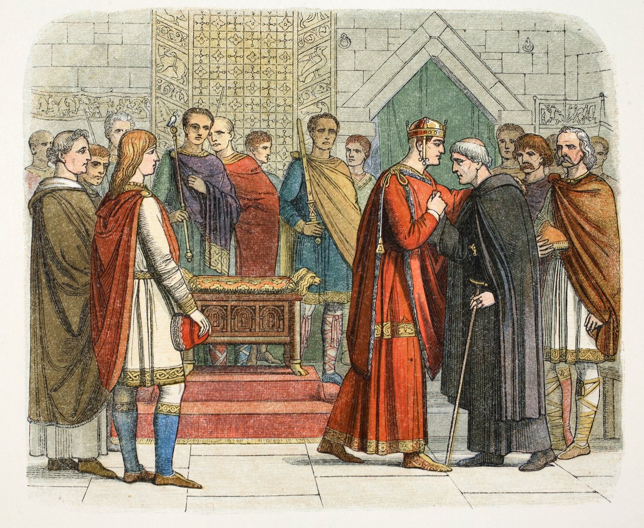 Kong William I retter hof til de engelske ledere, c1066 1864 af James William Edmund Doyle