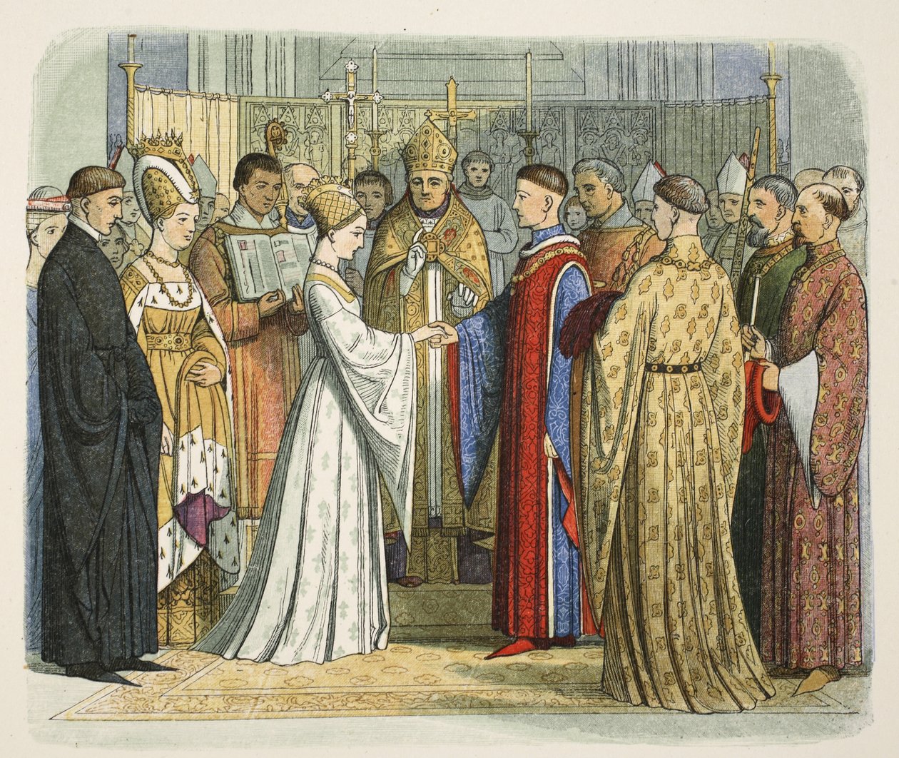 Ægteskab mellem Henry V og Katherine af Frankrig, 2. juni 1420, fra A Chronicle of England BC 55 til AD 1485, pub. London, 1863 af James William Edmund Doyle