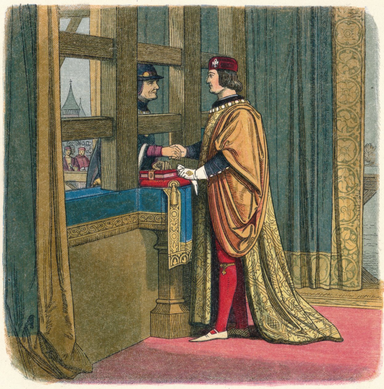 Møde mellem Edward IV og Louis XI i Pecquigny, 1475 1864 af James William Edmund Doyle