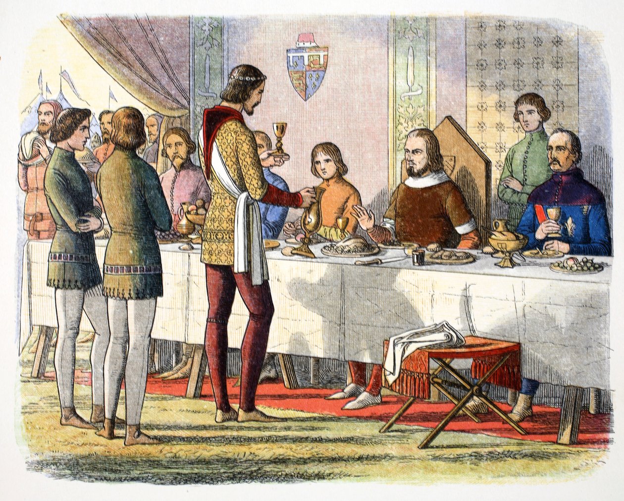 Prins Edward tjener John af Artois til bords efter at have besejret ham ved Poitiers, 1356 1864 af James William Edmund Doyle