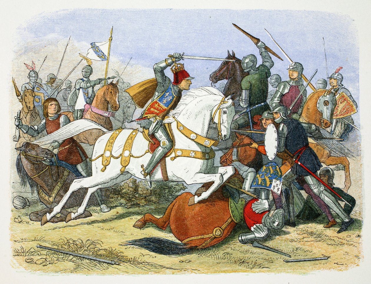Richard III af England i slaget ved Bosworth Field, Leicestershire, 1485 1864 af James William Edmund Doyle