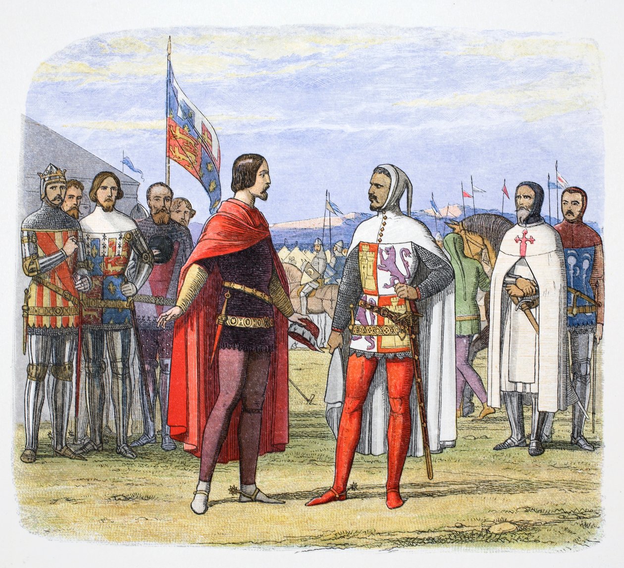 Den Sorte Prins aftvinger en amnesti fra Pedro den Grusomme, Spanien, 1367 1864 af James William Edmund Doyle