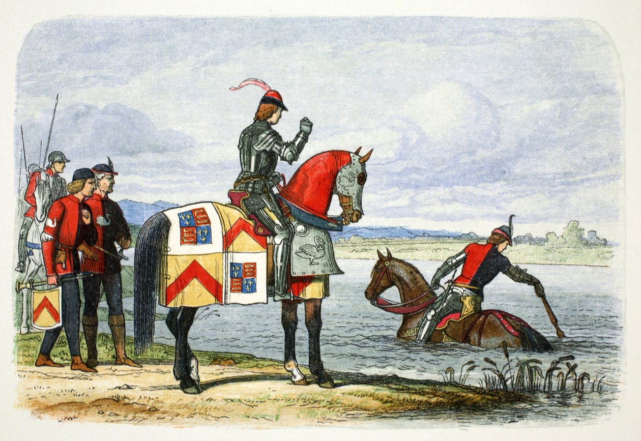 Hertugen af Buckingham finder Severn ufremkommelig, 1483 1864 af James William Edmund Doyle