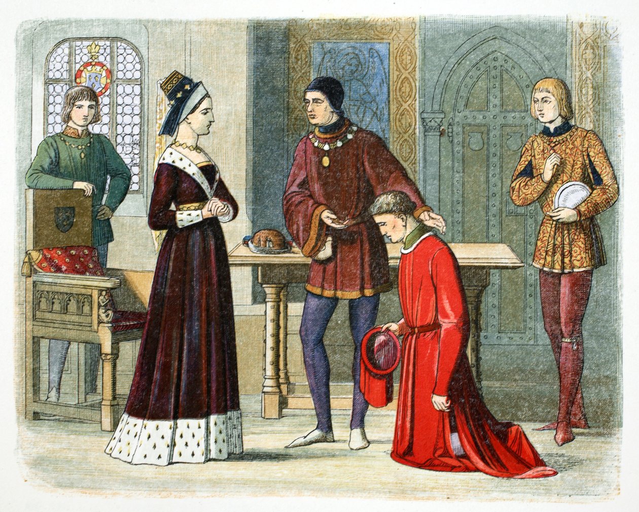 Jarlen af Warwick underkaster sig dronning Margaret, 1470 1864. af James William Edmund Doyle