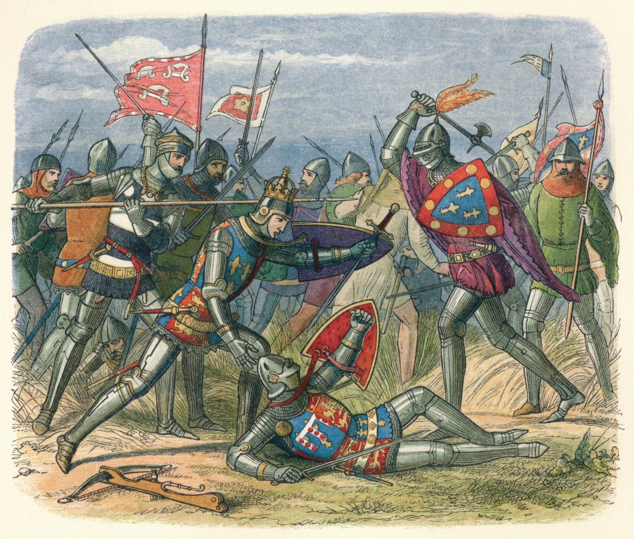 Kongen angrebet af hertugen af Alencon, 1415 18640 af James William Edmund Doyle