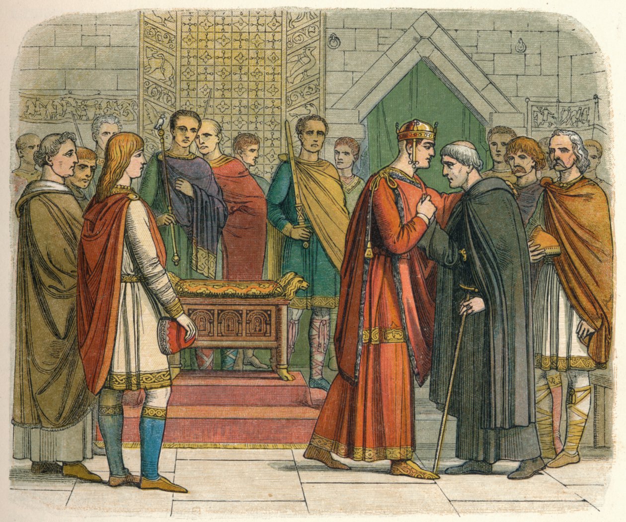 Kongen betaler hof til de engelske ledere, c1066 1864 af James William Edmund Doyle