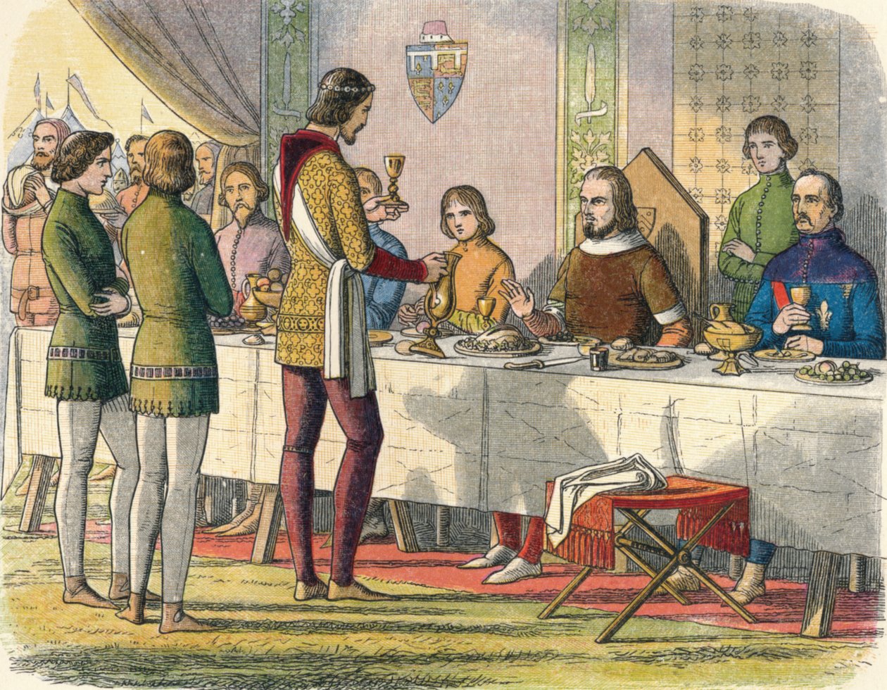 Prinsen tjener kong John ved bordet, 1356 1864 af James William Edmund Doyle