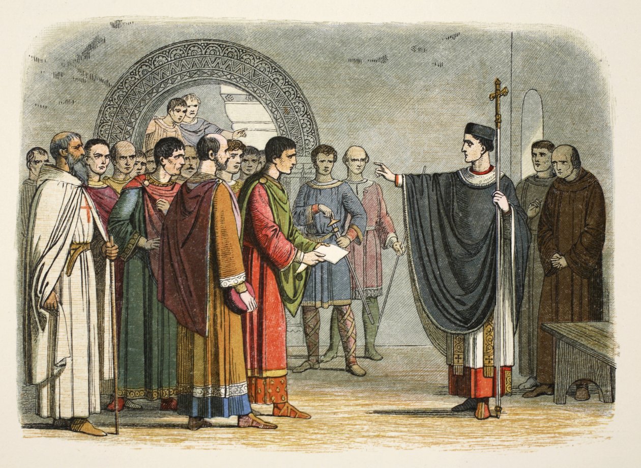 Thomas Becket forbyder jarlen af Leicester at afsige dom over ham af James William Edmund Doyle