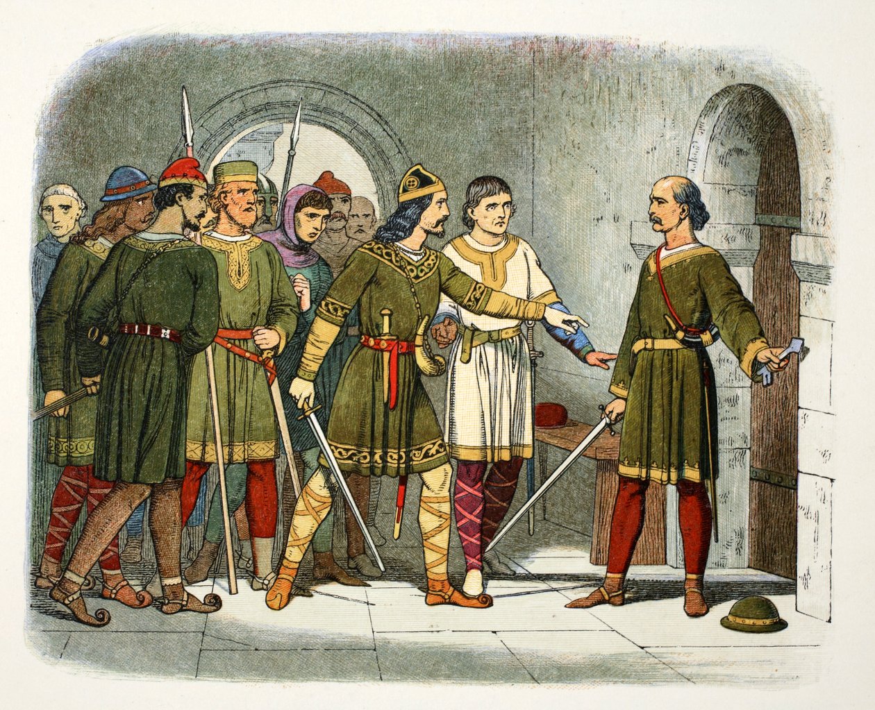 William de Breteuil forsvarer statskassen, Winchester, Hampshire, 1100 1864. af James William Edmund Doyle