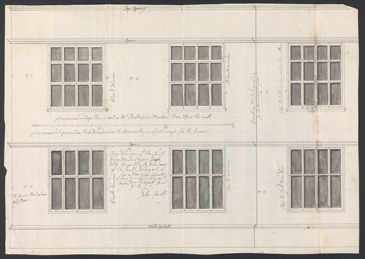 Cobham Hall, Kent: Design til Windows af James Wyatt