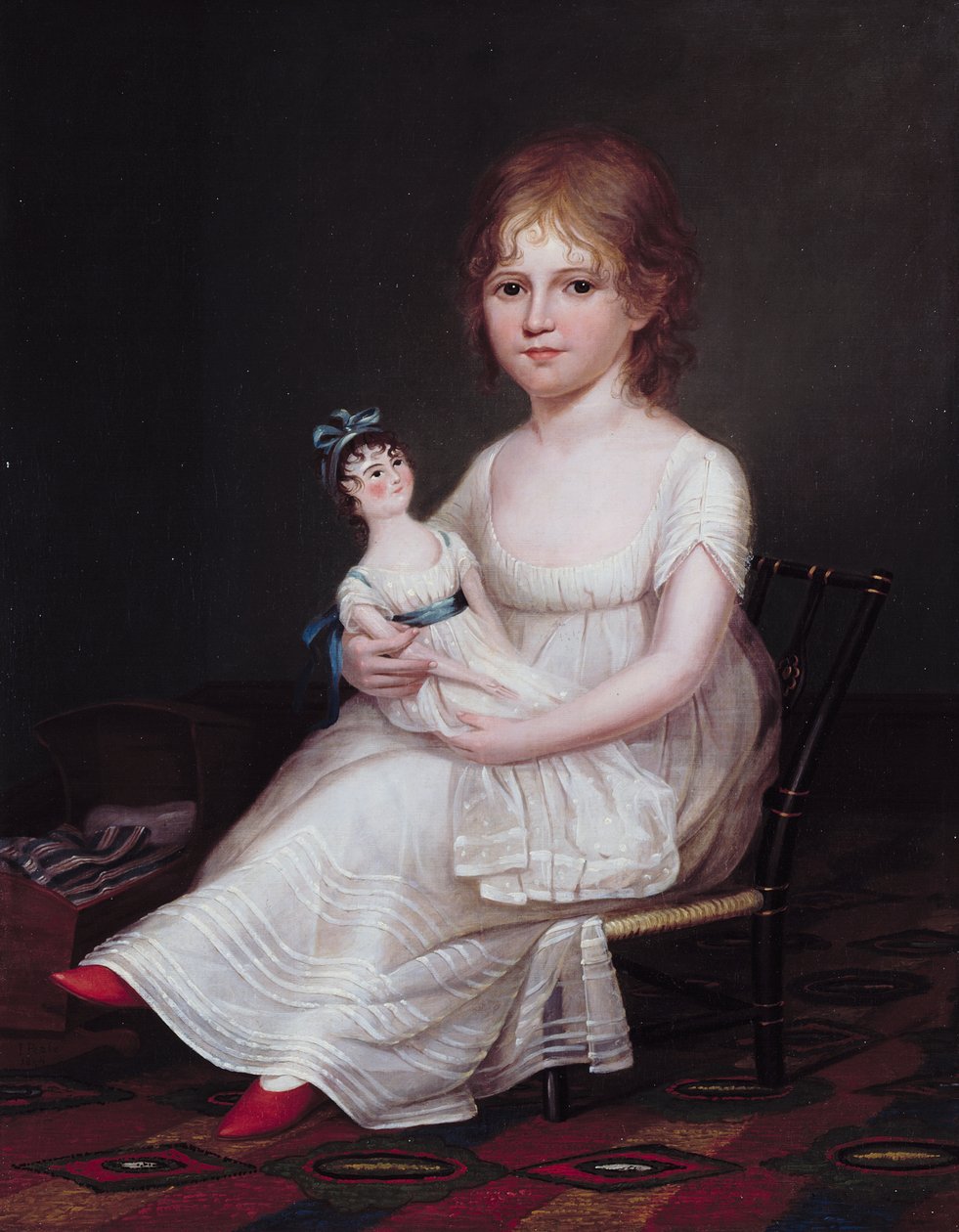En pige, der holder en dukke, 1804 af James the Elder Peale