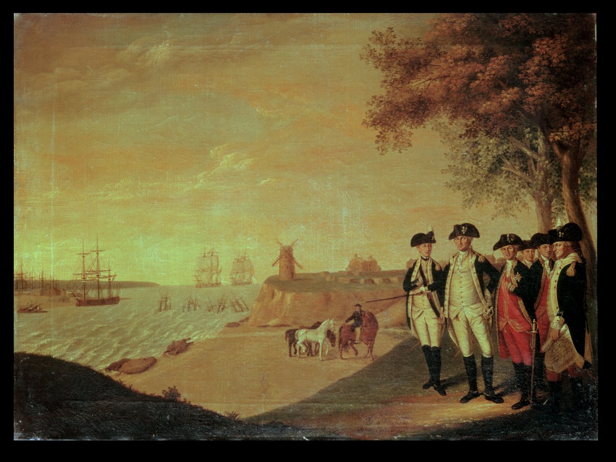 Washington og generaler i Yorktown af James the Elder Peale