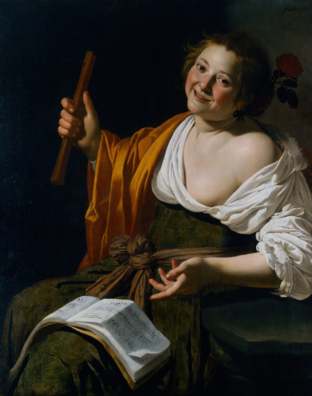 Pige med fløjte af Jan van Bijlert or Bylert