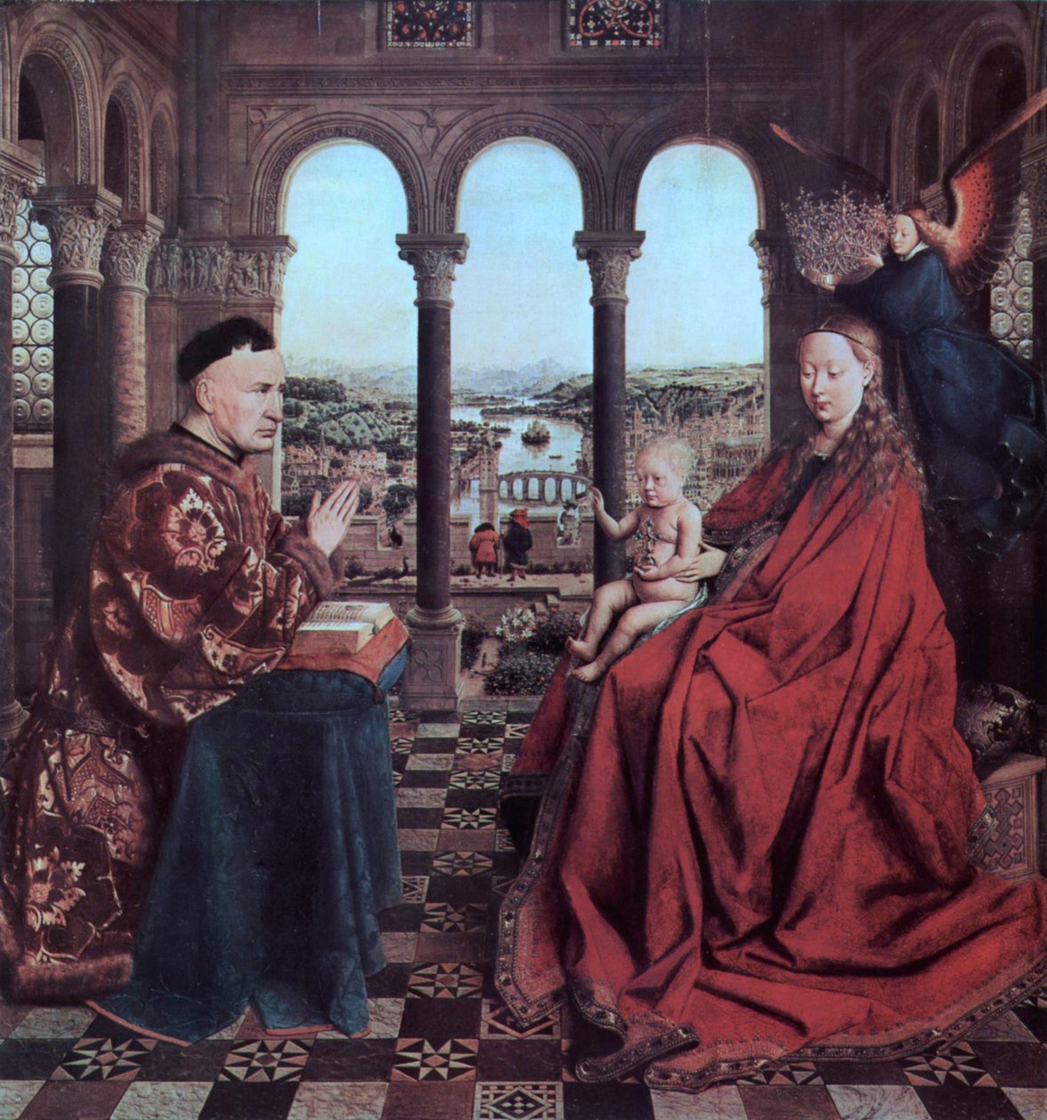 Kansler Rolin beder for jomfruen af Jan van Eyck