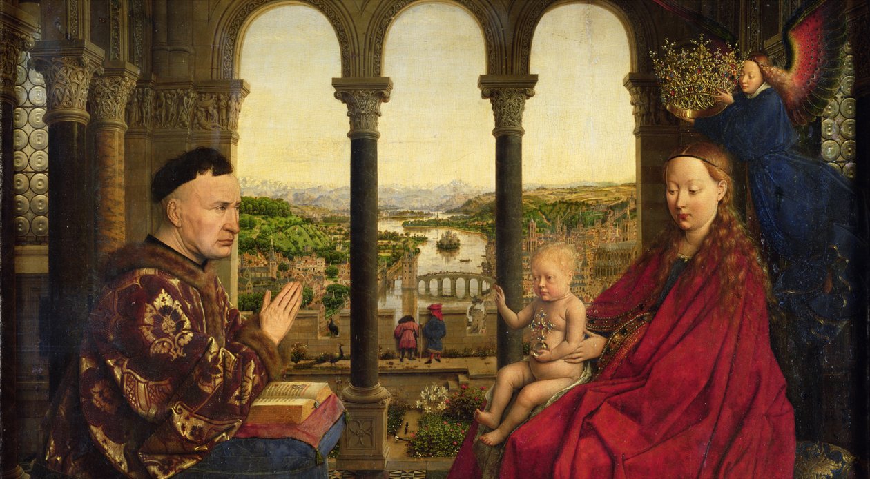 Rolin Madonna, ca. 1435 (panel) (detaljer fra 2993) af Jan van Eyck
