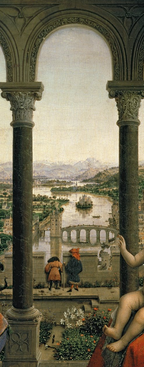 The Rolin Madonna, ca. 1435 (panel) (detaljer fra 2993) af Jan van Eyck