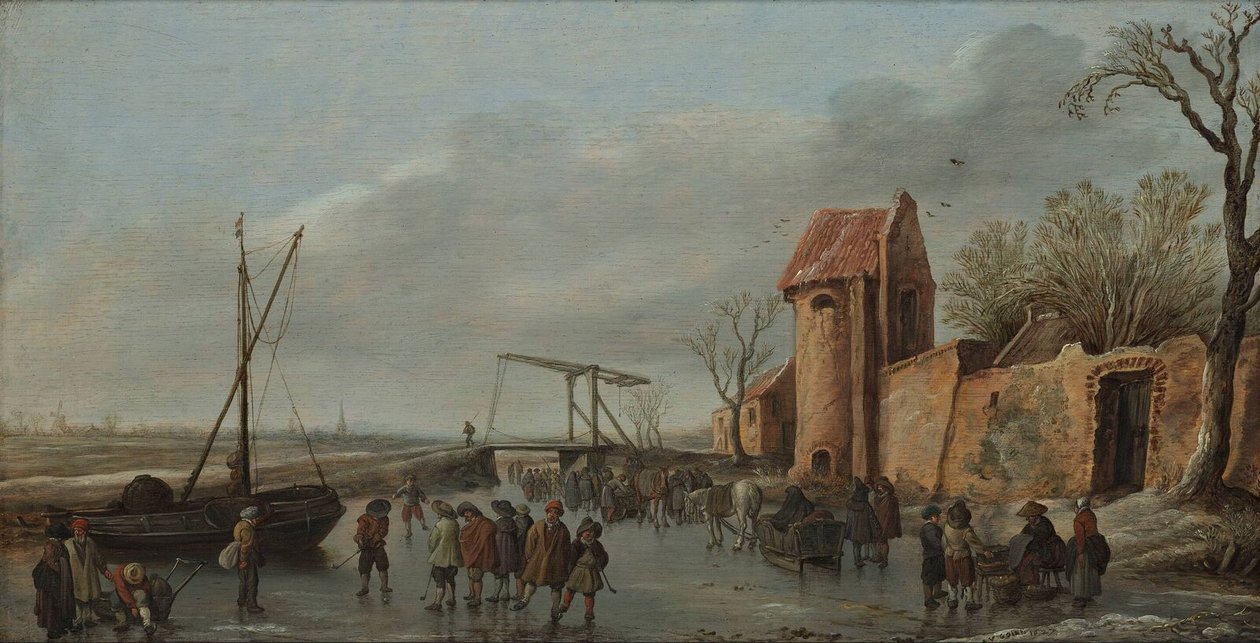 En scene på isen af Jan Josephsz van Goyen