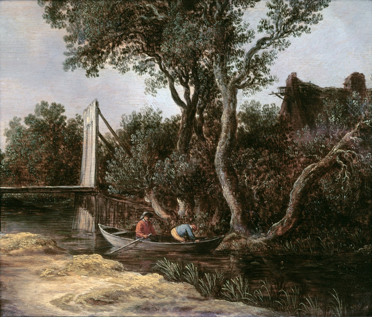 Landskab med bro, c.1628 af Jan Josephsz van Goyen
