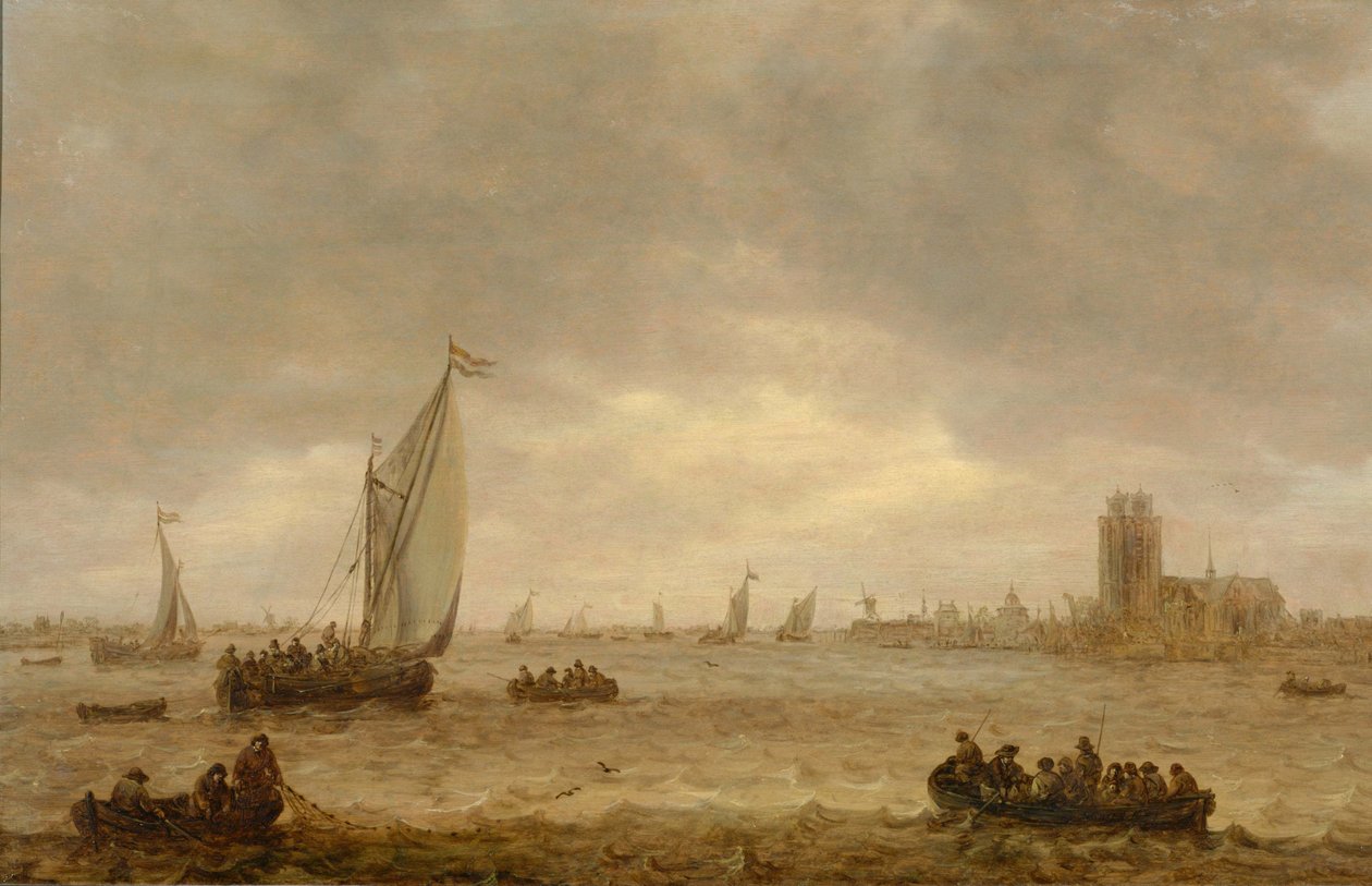 Museet ved Meuse (Dordrecht) af Jan Josephsz van Goyen
