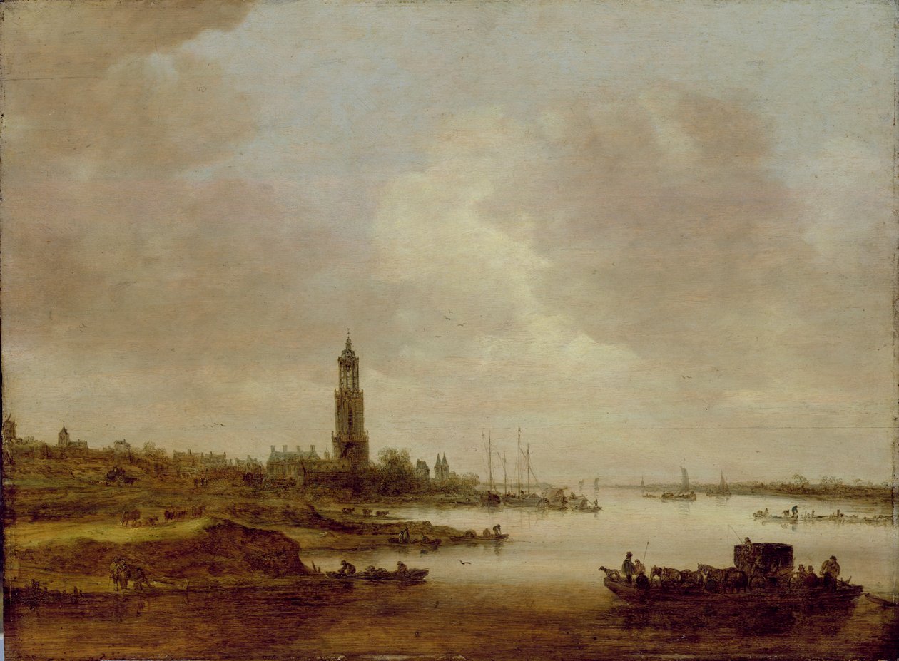 Udsigt fra Rhenen (fra vest) af Jan Josephsz van Goyen