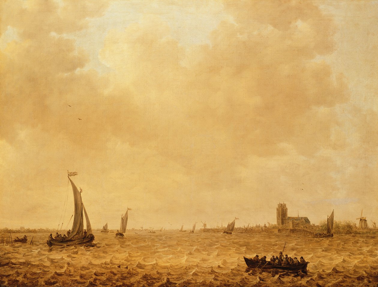 Udsigt over den gamle Maas, Dordrecht af Jan Josephsz van Goyen