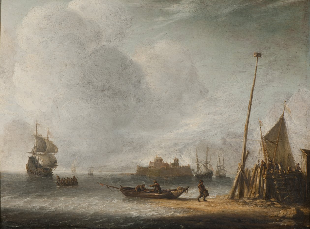 Ved havet (olie på eg) af Jan Abrahamsz. Beerstraten