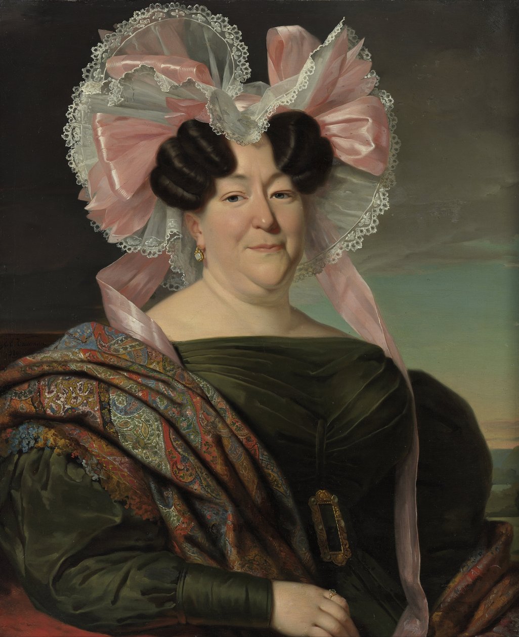 Portræt af en dame af Jan Adam Janszoon Kruseman