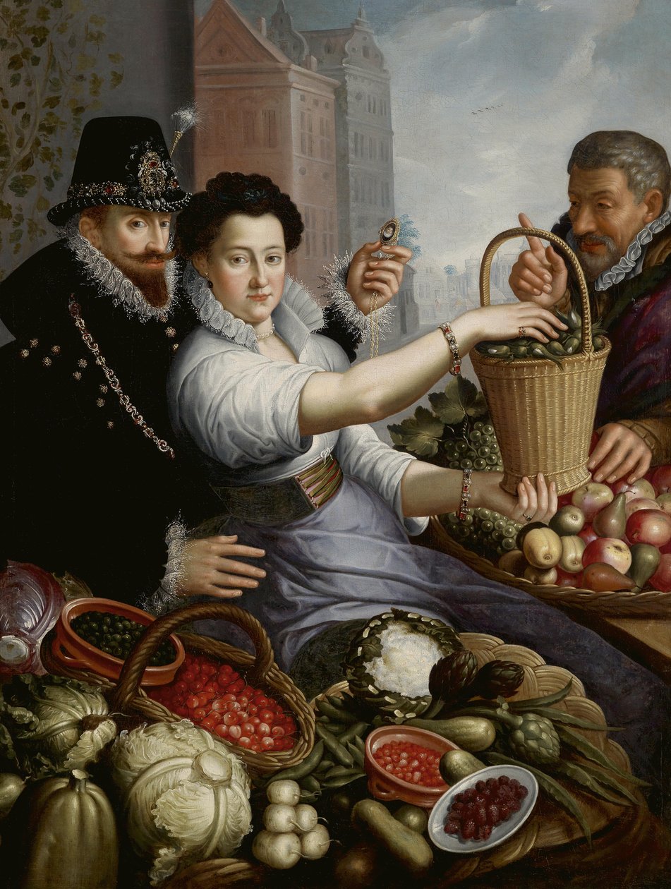 Portræt af et aristokratisk par i sutlerpose af Jan Baptist Saive